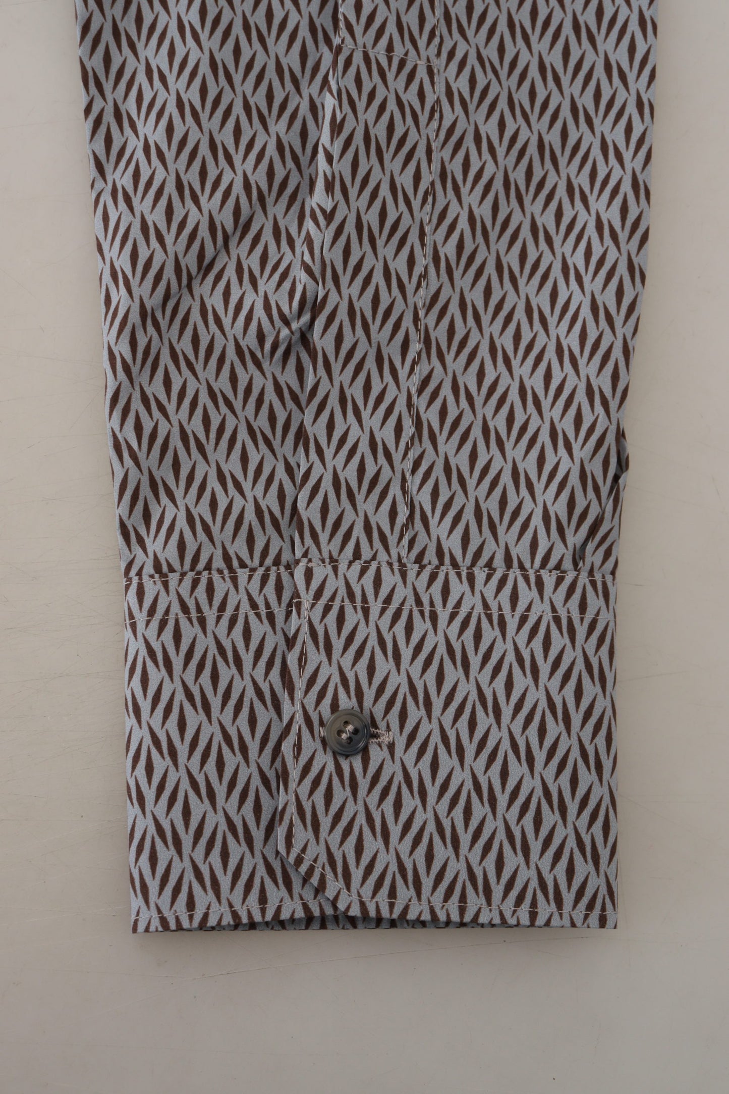 Dolce & Gabbana Gray Brown GOLD Slim Fit Dress Formal Shirt