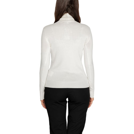 Guess White Viscose Turtleneck