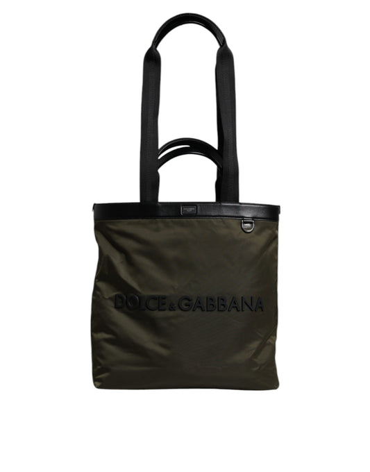 Dolce & Gabbana Military Green Nylon Shoulder Strap Tote Bag