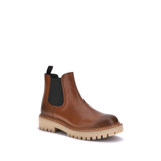 Prada Brown Rubber Chelsea Boots