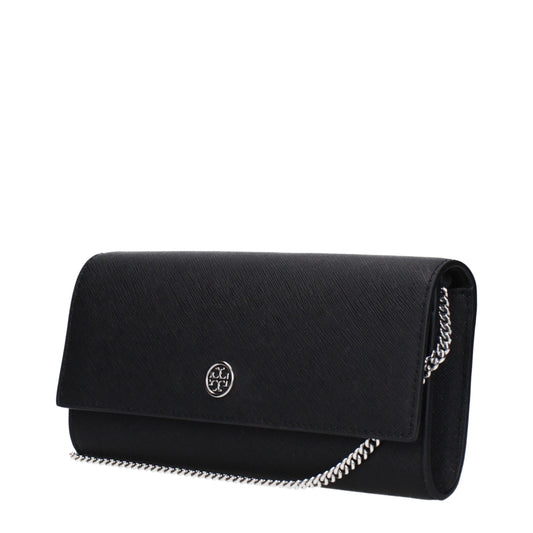 Tory Burch Black Leather Clutch Bag