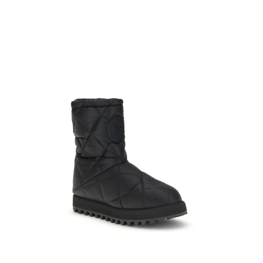 Dolce & Gabbana Black Polyamide Flat Boots
