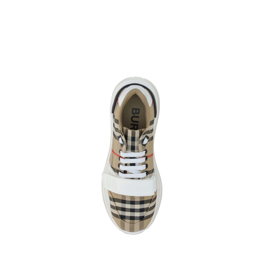Burberry Beige Cotton Athletic Sneakers