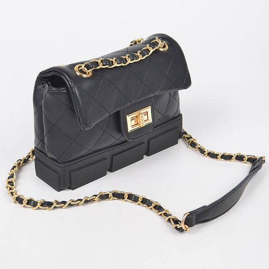 Quilted Shoulder Bag W/rubber Bottom