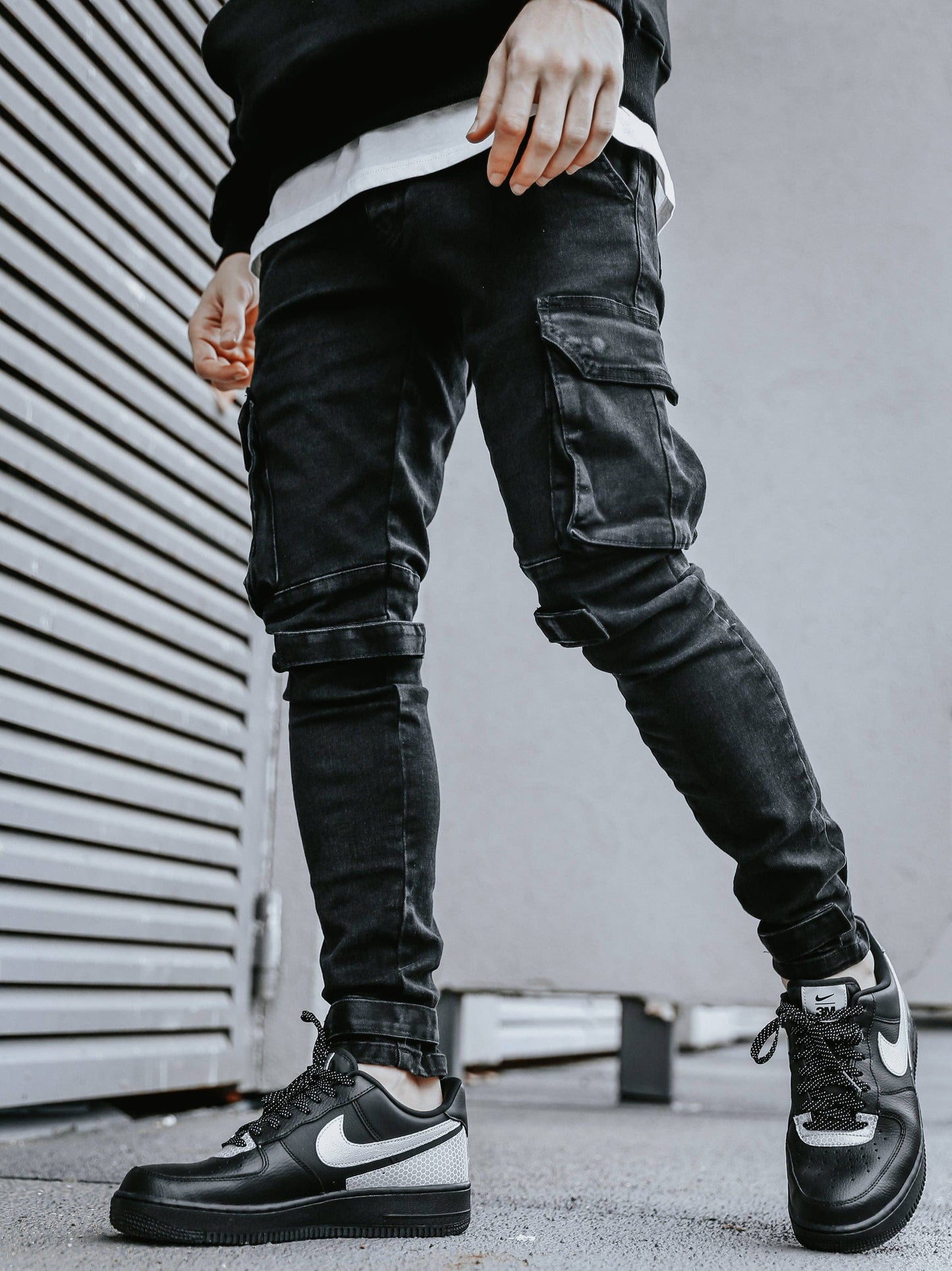 Black Skinny Cargo Pants