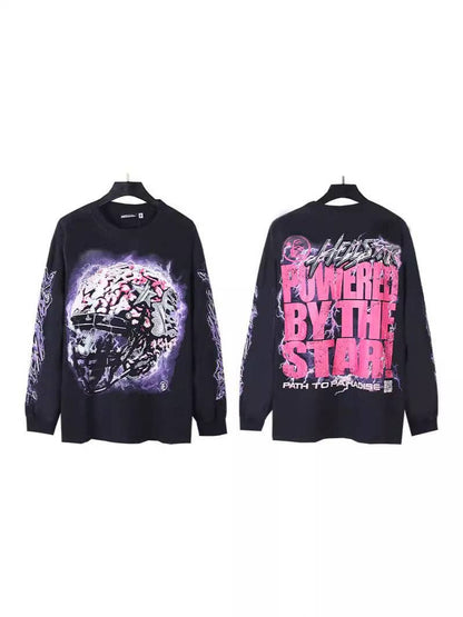 Hell Style Graphic Long Sleeve T-Shirt for Men