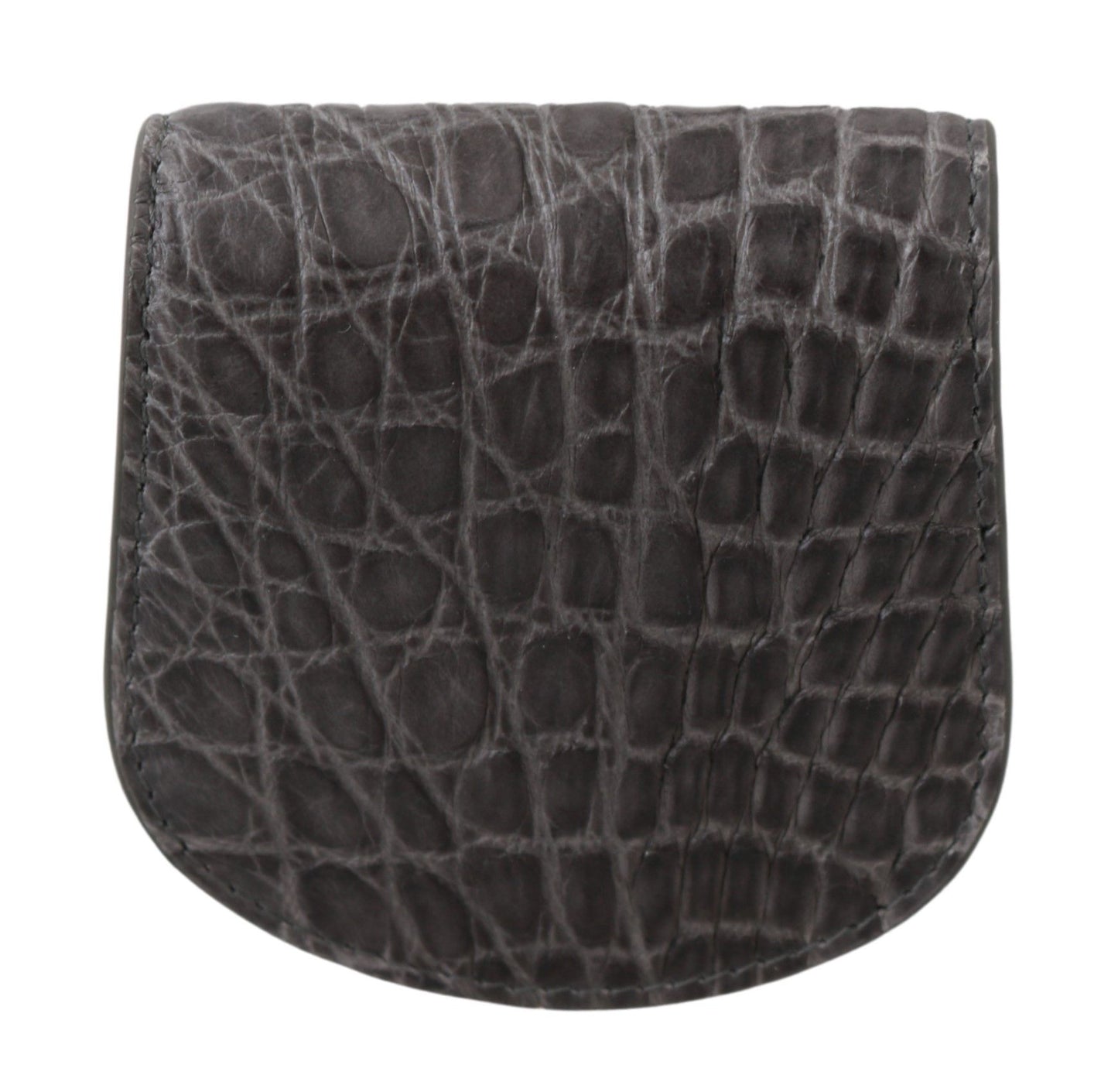 Dolce & Gabbana Gray Exotic Skin Card Case Holder Pocket Wallet