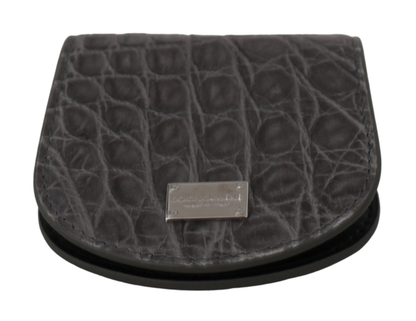Dolce & Gabbana Gray Exotic Skin Card Case Holder Pocket Wallet