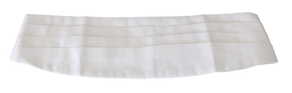 Dolce & Gabbana White Men Waist Belt Cotton Cummerbund