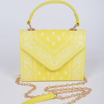 Bandana Print Handle Cross Body Bag