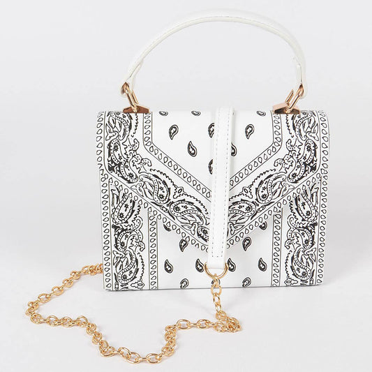Bandana Print Handle Cross Body Bag