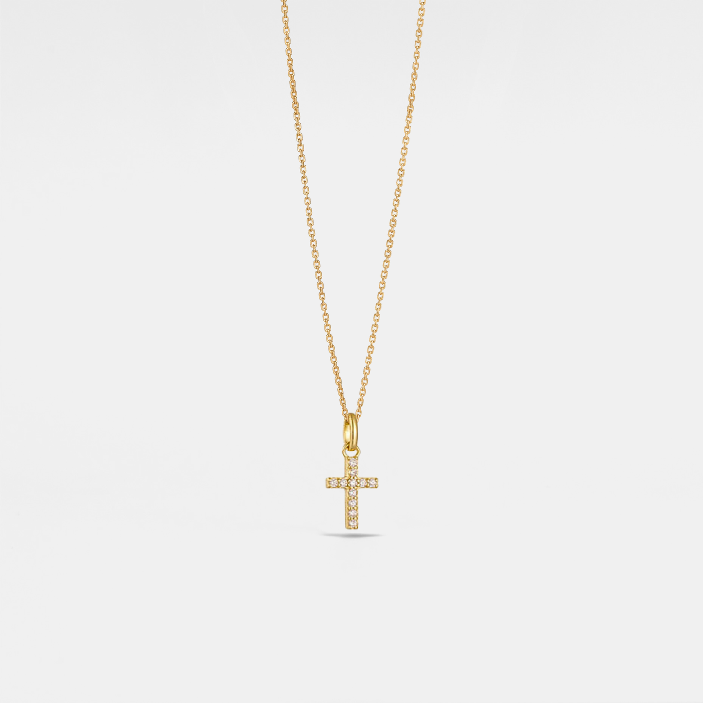 Dainty Cross Charm Pendant Necklace in 925 Sterling Silver