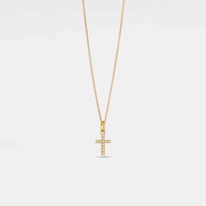 Dainty Cross Charm Pendant Necklace in 925 Sterling Silver