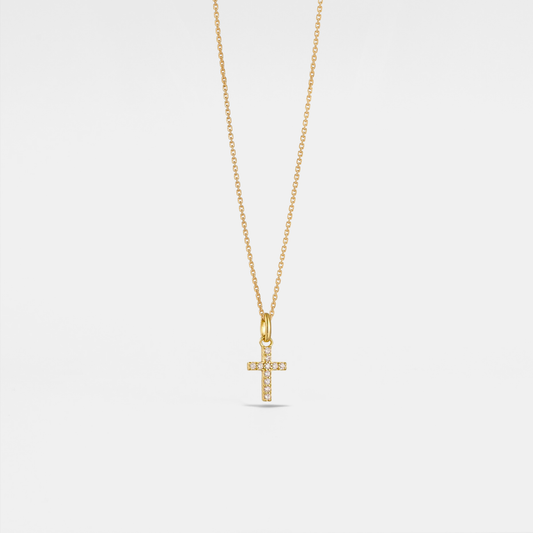 Dainty Cross Charm Pendant Necklace in 925 Sterling Silver