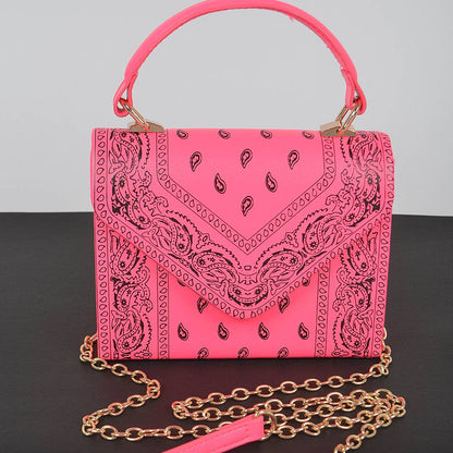 Bandana Print Handle Cross Body Bag