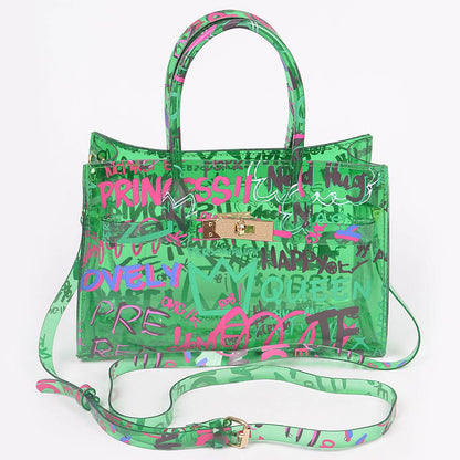 Graffiti Pvc Satchel Bag