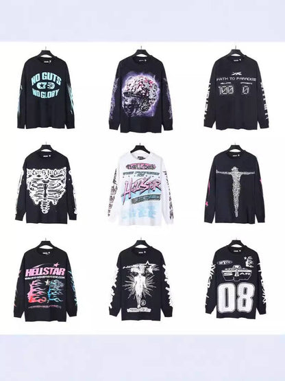 Hell Style Graphic Long Sleeve T-Shirt for Men