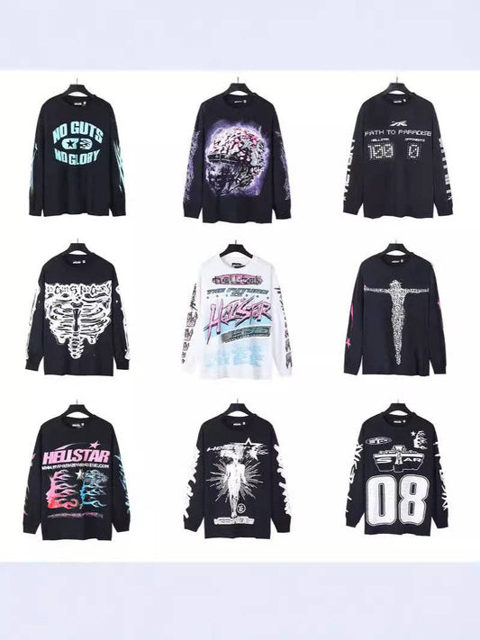 Hell Style Graphic Long Sleeve T-Shirt for Men