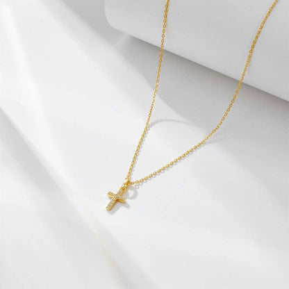 Dainty Cross Charm Pendant Necklace in 925 Sterling Silver