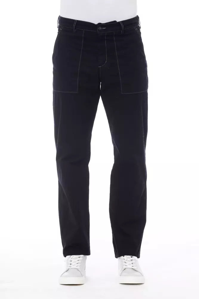 Alpha Studio Blue Cotton Pant