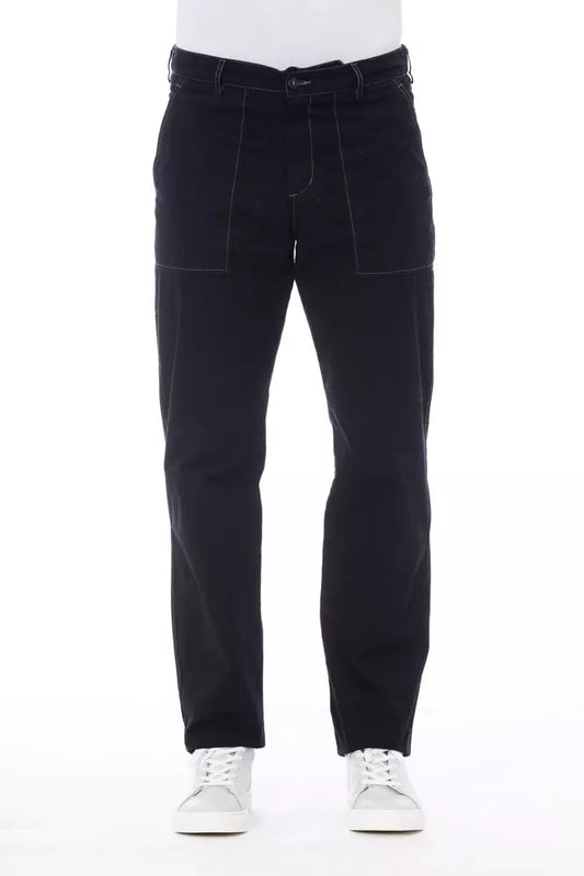 Alpha Studio Blue Cotton Pant