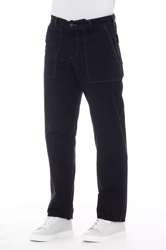 Alpha Studio Blue Cotton Pant