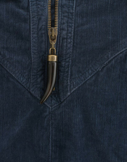 Cavalli Blue corduroy pencil skirt