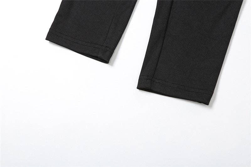 MB FASHION RIBBED JUMPSUITS WITH CARGO POCKETS 6414LY