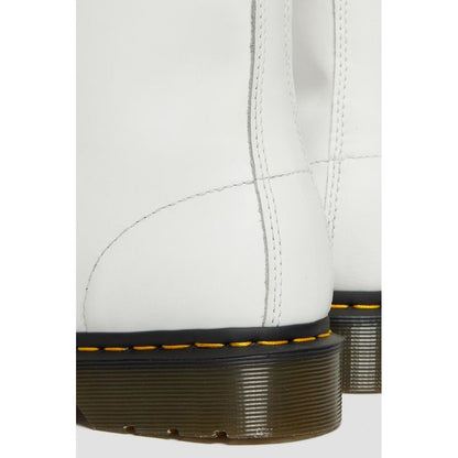 Dr. Martens White Leather Lace-Up Boots