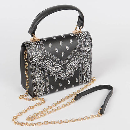 Bandana Print Handle Cross Body Bag