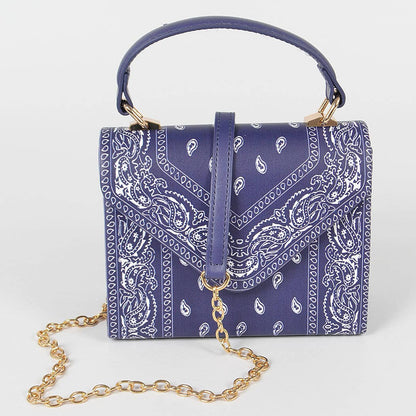 Bandana Print Handle Cross Body Bag
