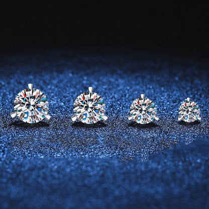 Round Moissanite Wedding Stud Earring in 925 Sterling Silver