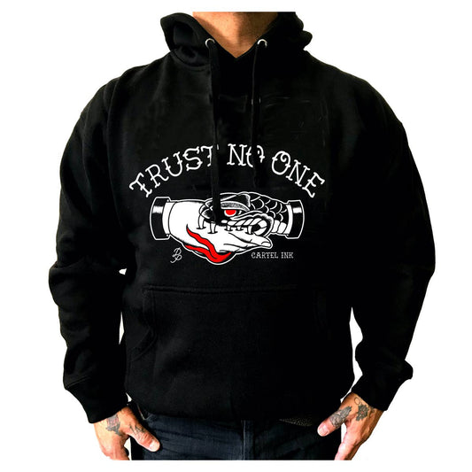 6094-BLACK WHITE RED | Trust No One | Unisex Pullover Hoodie