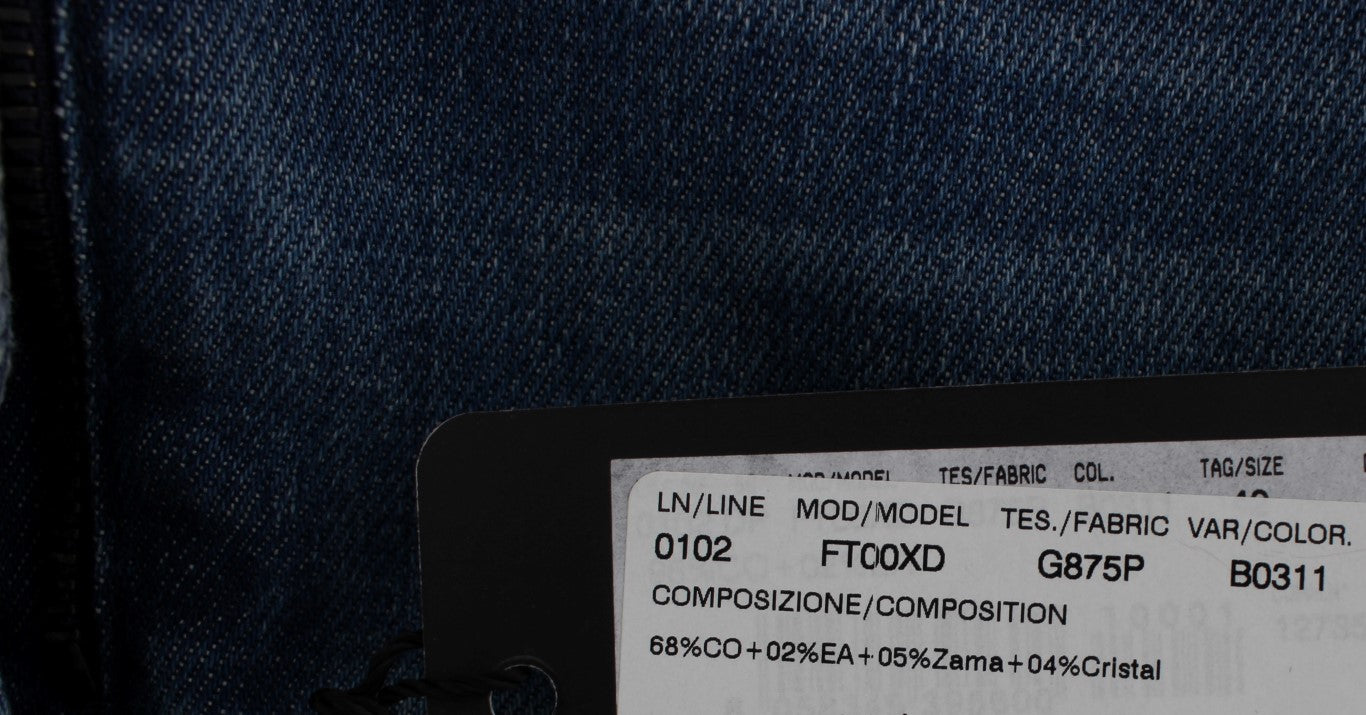 Dolce & Gabbana Crystal Roses Heart Embellished Jeans