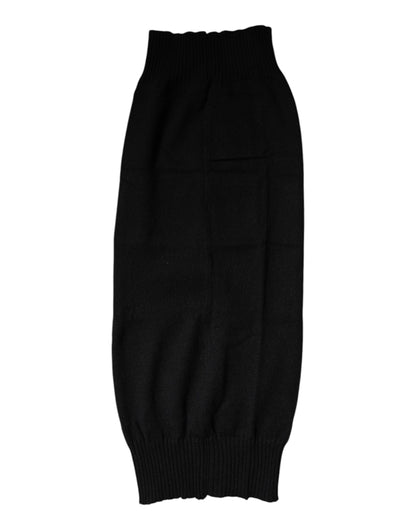 Dolce & Gabbana Black Cashmere Knitted Neck Warmer Foulard Scarf