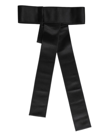 Dolce & Gabbana Black Satin Wide Waist Belt
