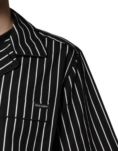 Dolce & Gabbana Black White Stripes Cotton Men Pajama Set Sleepwear