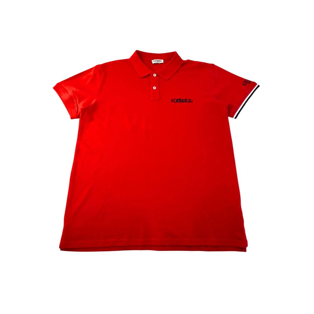 Iceberg Red Cotton Polo Shirt