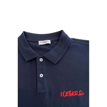 Iceberg Blue Cotton Polo Shirt