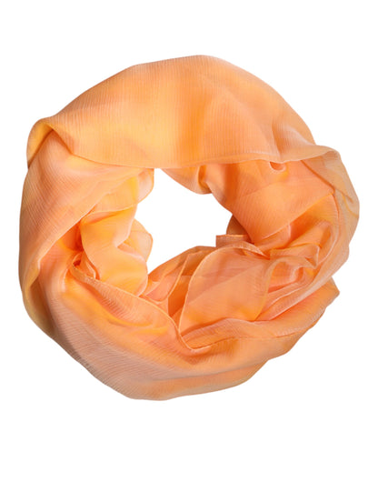 Dolce & Gabbana Orange Silk Rectangle Wrap Shawl Scarf