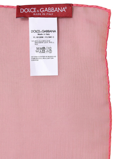 Dolce & Gabbana Pink Silk Rectangle Women Wrap Shawl Scarf