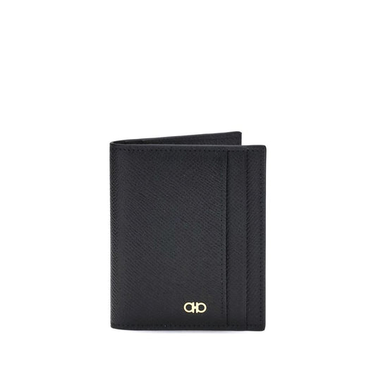 Ferragamo Black Calf Leather Bos Taurus Wallet