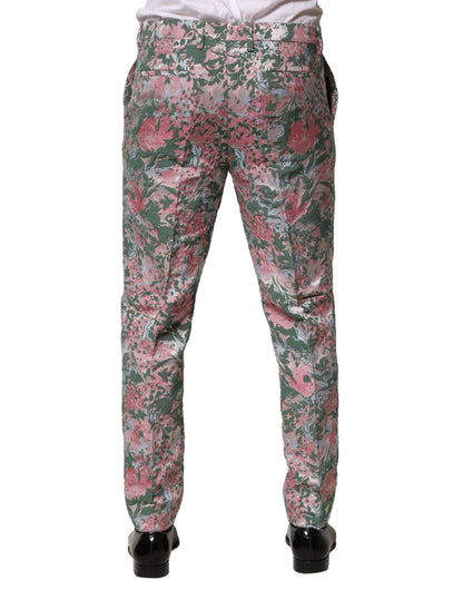 Dolce & Gabbana Multicolor Floral Jacquard Pants