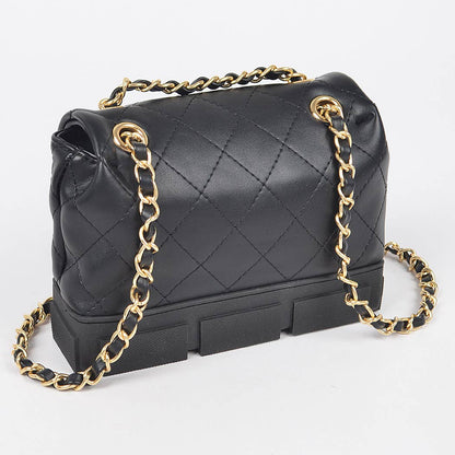 Quilted Shoulder Bag W/rubber Bottom