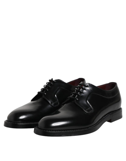 Dolce & Gabbana Black Leather Lace Up Derby Dress Formal Shoes