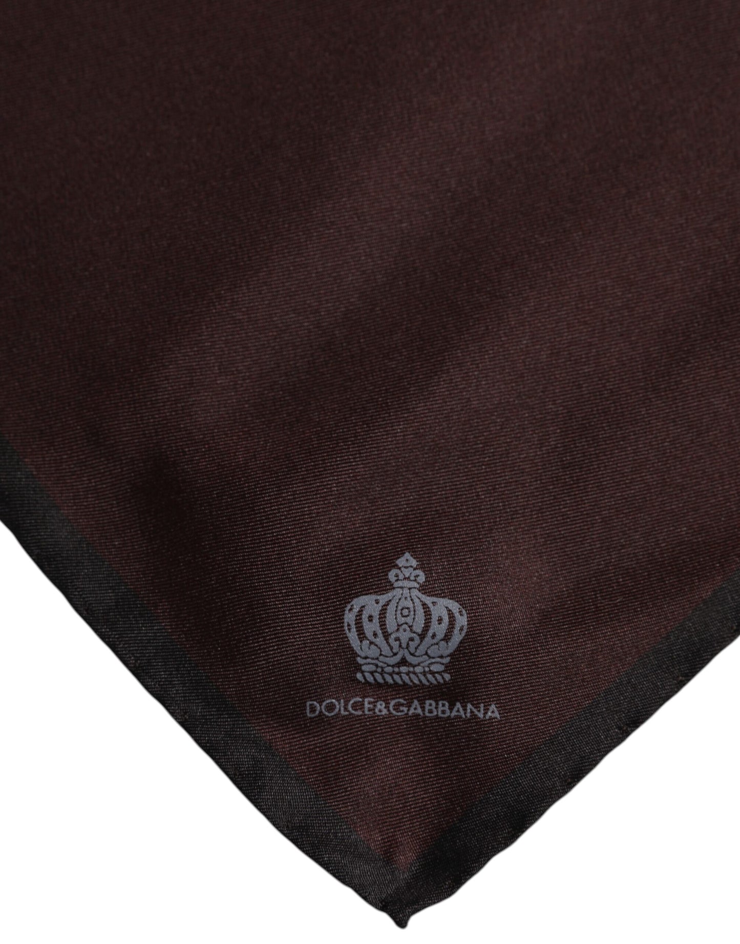 Dolce & Gabbana Brown DG Crown Silk Square Men Foulard Scarf
