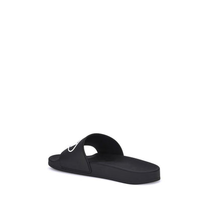 Balenciaga Black Rubber Flat Sandals