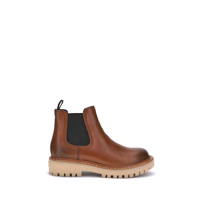 Prada Brown Rubber Chelsea Boots
