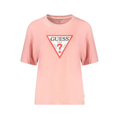 Guess Jeans Pink Cotton T-Shirt