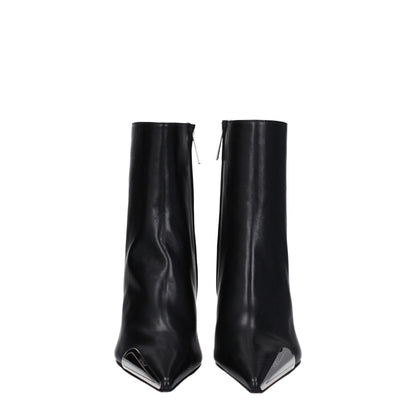 Off-White Black Leather Ankle Boots